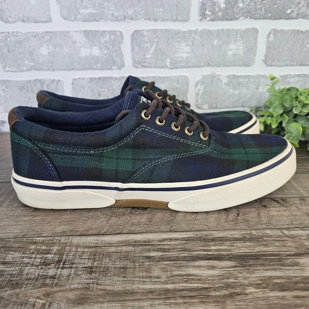 Sperry Halyard CVO Black Watch Tartan Sneakers Men's 9 STS21339
